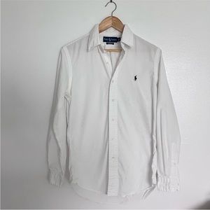 100% Cotton White Ralph Lauren Button Down Shirt Women’s Small
